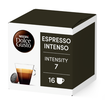 Front view of Espresso Intenso (16 pods) box