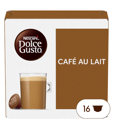 Front view of Café au Lait (16 pods) box