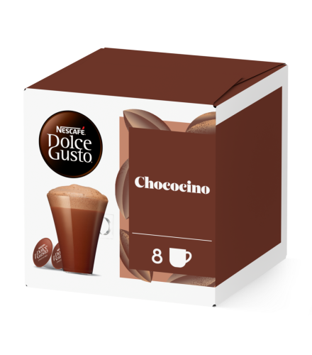 Front view of Chococino (16 pods) box