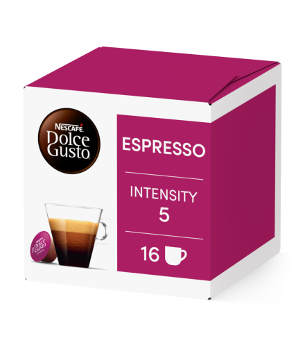 Front view of Espresso (16 pods) box